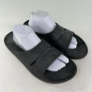 Oofos Ooahh Black Slide Sandal Slides US 11 Recovery Soft Foam Arch Support